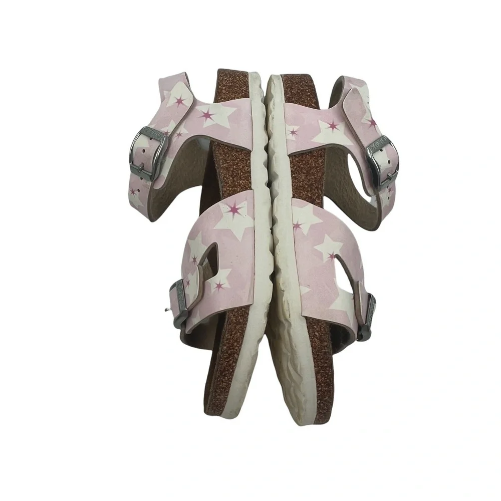Birkenstock Pink Stars Rio Birko-Flor Slip On Sandals Size 31 Girl’s